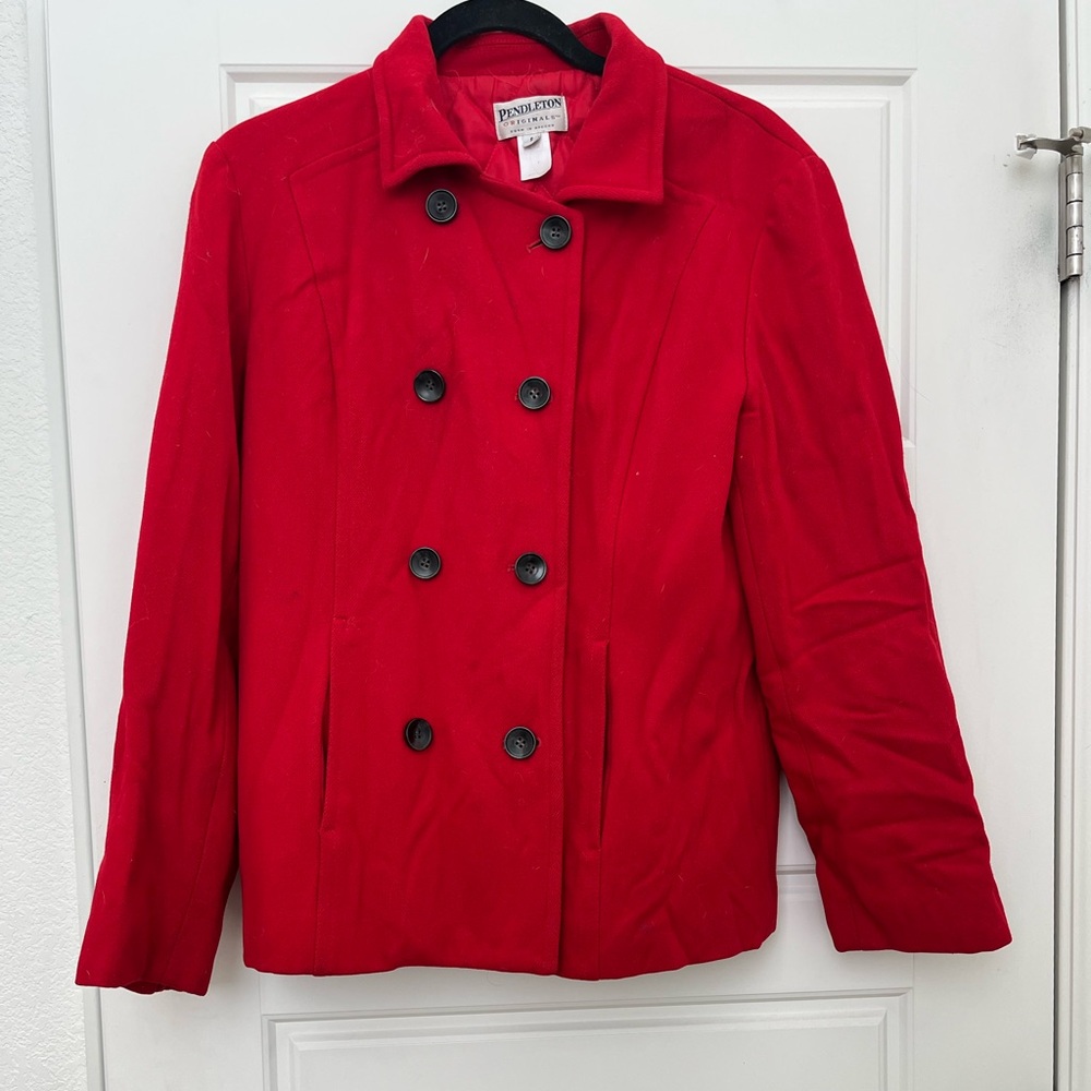 Pendleton Red Pea Coat